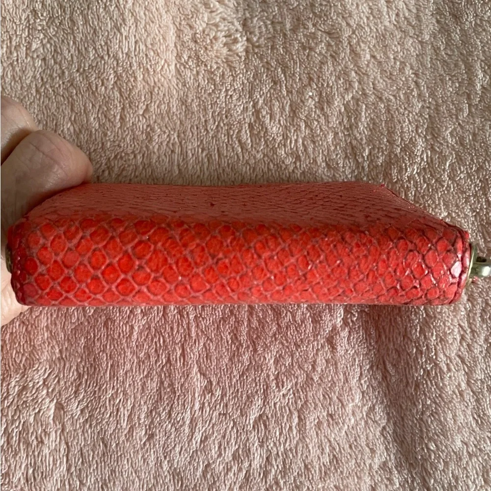 Kate Spade Red Snakeskin Embossed Wallet - Picture 3 of 7